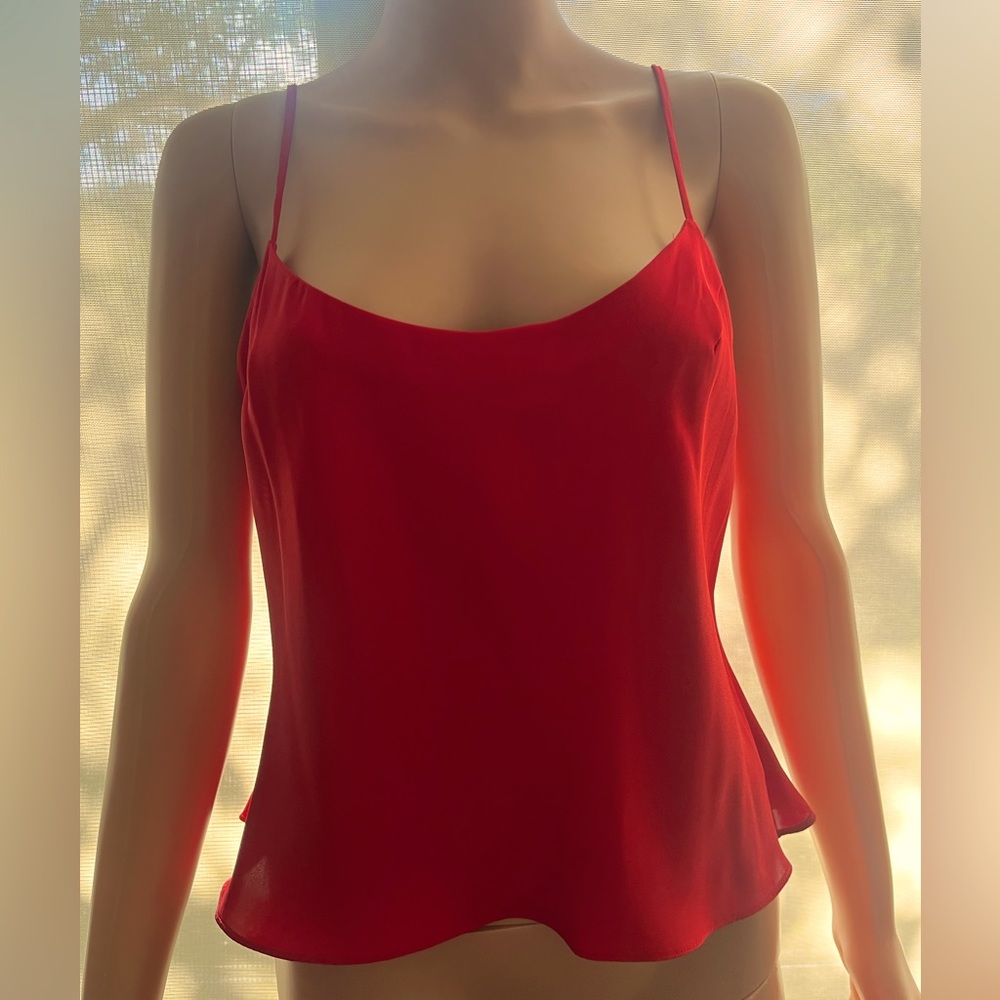 Red satin blouse